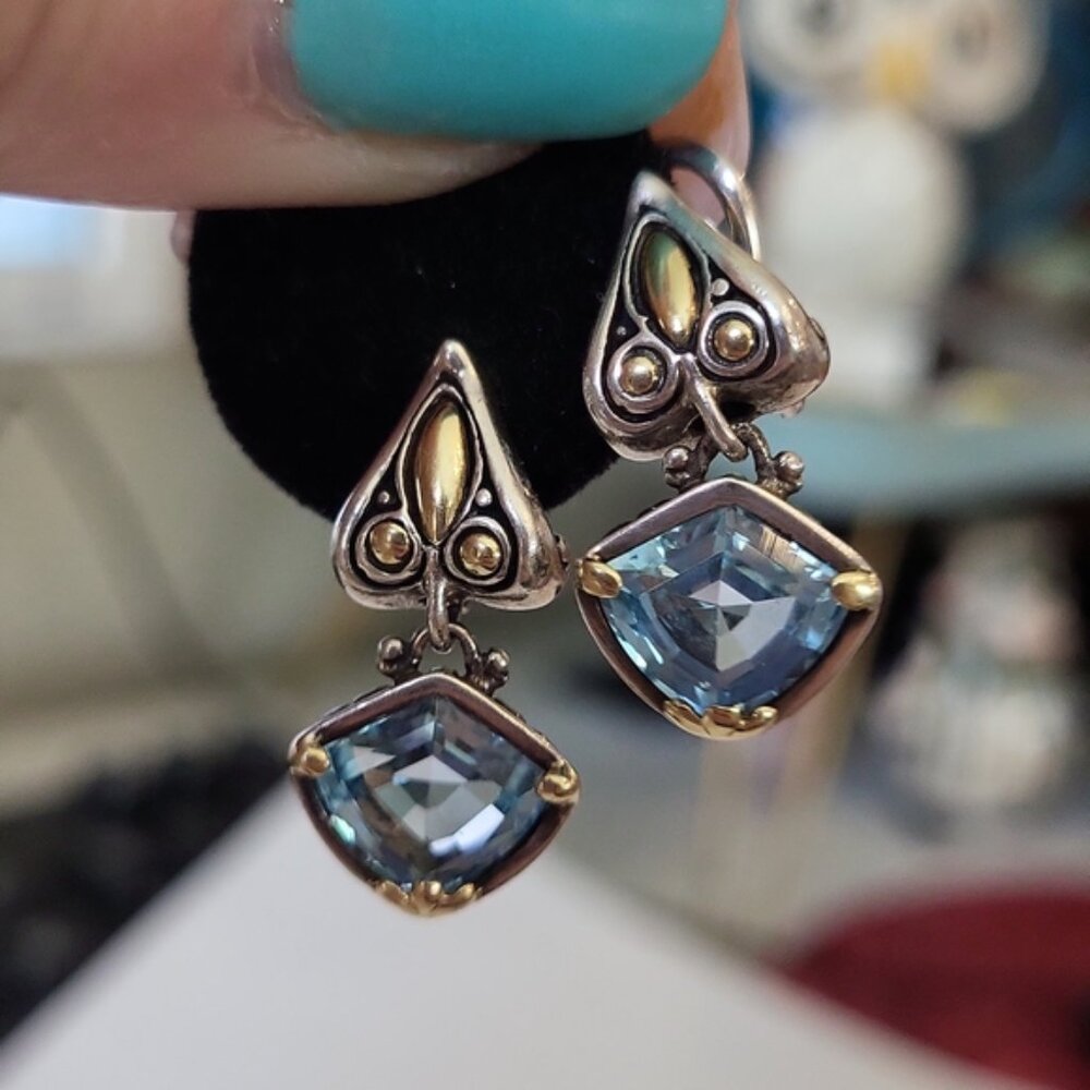 John Hardy Blue Topaz Earrings - Picture 9 of 9
